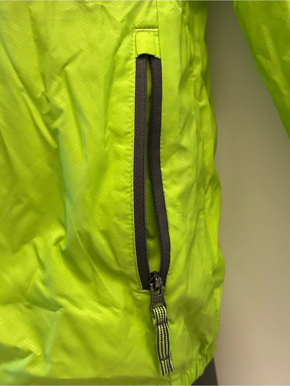 The North Face Kids Lime Green Hooded Windbreaker Jacket